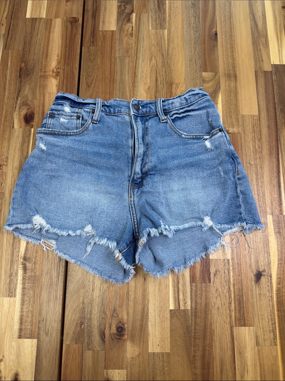 Abercrombie & Fitch High Rise Distressed Shorts
